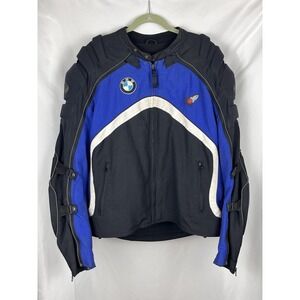 Vtg Joe Rocket BMW Motorcycle Jacket Mesh Racing Blue Black Padded Y2K Mens XXL